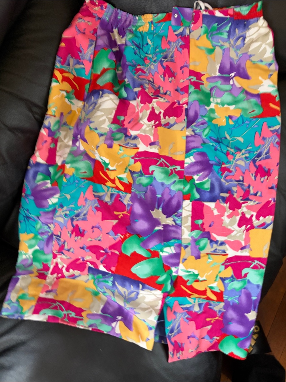 Floral Patchwork Maxi Skirt in Multicolor